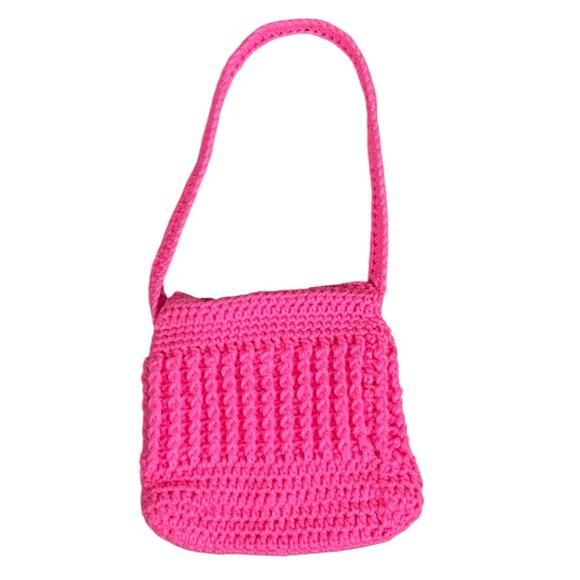 Handmade Knitted Hot Pink Mini Bag - Picture 2 of 2